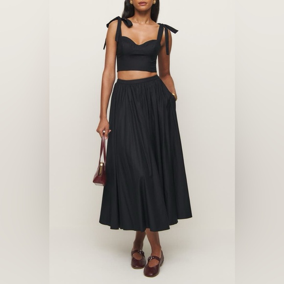 Reformation x Kacey Musgraves Magnolia Two Piece in Black - Picture 4 of 16